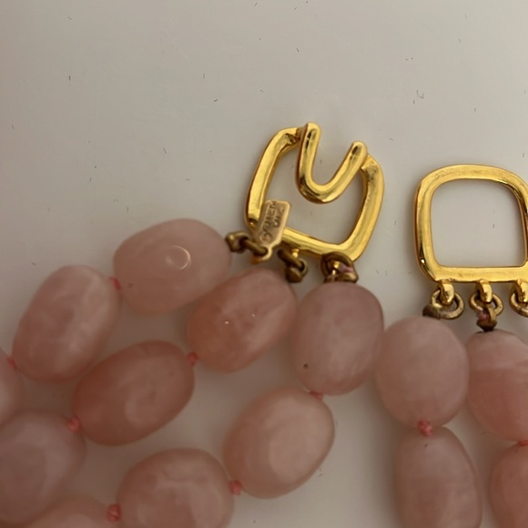 Kenneth Lane three layer rose quartz choker. Like new - Picture 3 of 3